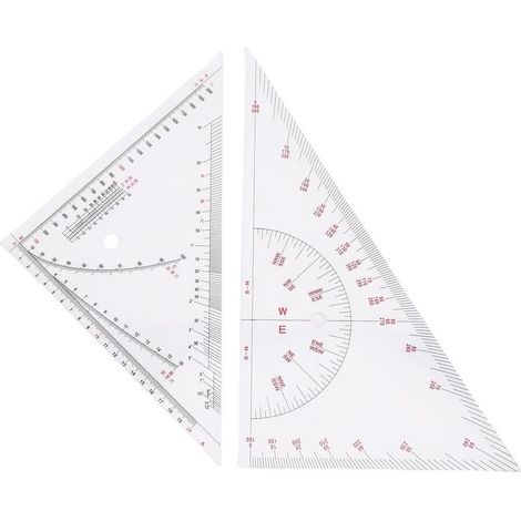 Règle triangulaire pour dessin de graphiques, ensemble de rapporteur acrylique multifonctionnel à grande échelle de 405mm pour la mesure de la Distance IMPA371007 (1/5)