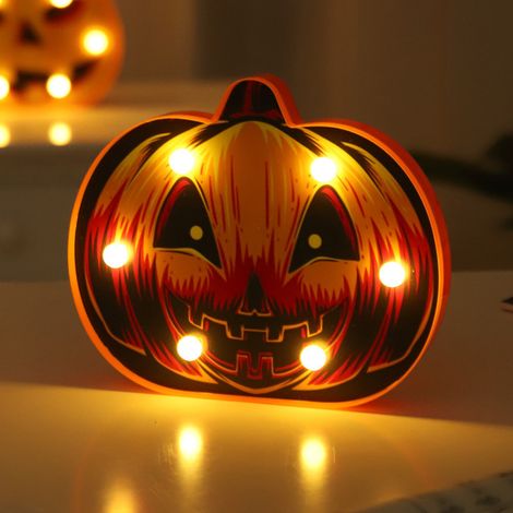 Halloween lumières décoratives LED citrouille veilleuses accessoires de fête d halloween décorations de lampe de table de bar à la maison (1/4)