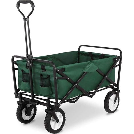 Carrello In Acciaio Pieghevole Con Freni Giardino XXL 150Lt Carrellino PortaSpesa Spiaggia Mare Campeggio Manico Regolabile Carretto Shopping Ruote Adatte A Qualsiasi Terreno Richiudibile Salvaspazio (1/5)