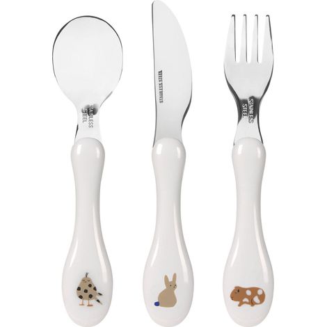 Set de couverts 3 pièces pour enfants cuillère, fourchette, couteau, acier inoxydable, manche en plastique/Cutlery Royal Blue (1/4)