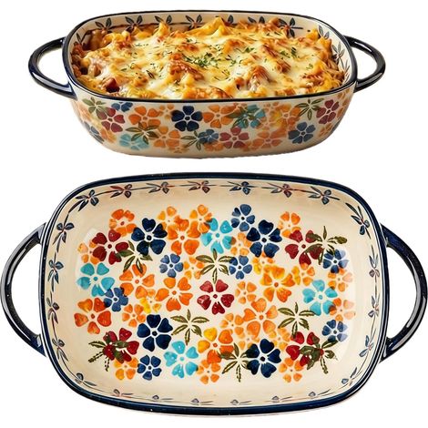 Petit Plat A Gratin En Céramique,Plat Four Céramique Avec Poignée,Plat De Four En CéramiqueS,Plats A Lasagnes Rectangulaires En CéramiqueS Pour Tiramisu,Lasagnes,Gratin,23,5 x 13,5 cm (1/5)