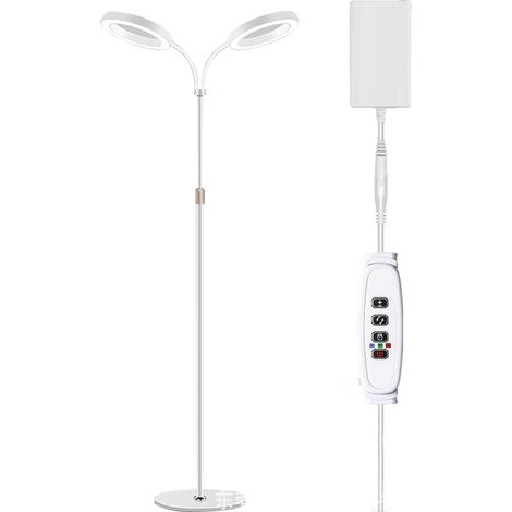 Grande lampe horticole 12V pour plantes d’intérieur, spectre complet renforcé 660 nm, LED LUMILEDS, 2×16 cm lampes avec minuterie & gradation, hauteur réglable 42 170 cm, base 22 cm, 20W (1/5)