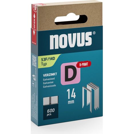 Agrafes en fil plat de type 53F, pointe en D, 14 mm, 600 pièces (1/5)