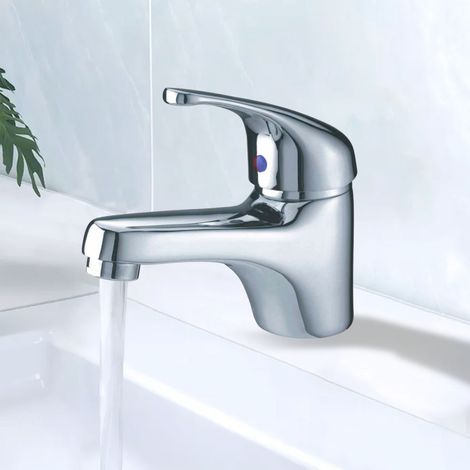 Robinet de salle de bain et wc mitigeur lavabo chromé bas en laiton chrome (1/3)