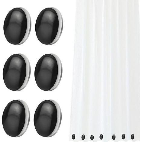 6 Pièces Poids Pour Rideaux Extérieur,Poids Pour Nappe De Table Exterieur,Poids Noirs,Poids De Rideau De Douche,Aimants De Rideau De Douche,Réutilisables Noirs Poids Pour Rideaux De Douche, Rideaux (1/5)