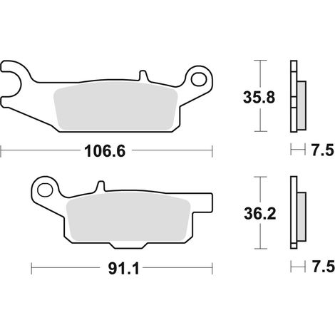 Pastillas de freno TRW ZF KH444 sinterizadas para todoterreno Yamaha Raptor YFM 250 08-20, Grizzly YFM 550 09-20, Grizzly YFM 700 07-20, delantera derecha.