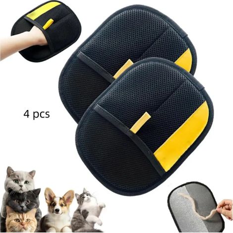 Gants anti-poils 4 pièces - Lavables et réutilisables pour canapés, tapis et meubles (1/5)