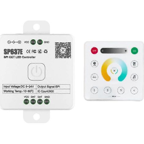 Dualer And-SP637E SPI DC5-24V-Controller mit And-RC2-Fernbedienung, kompatibel mit 2,4-GHz-Touchscreen-Fernbedienungen (1/5)