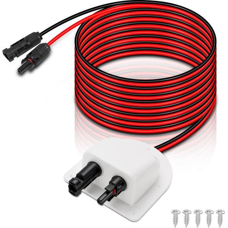 Passe Toit Etanche Panneau Solaire avec 10 Pieds Câble pour Camping Car, Caravane et Bateau, Pièces et Accessoires pour Camping Car (blanc) (1/5)