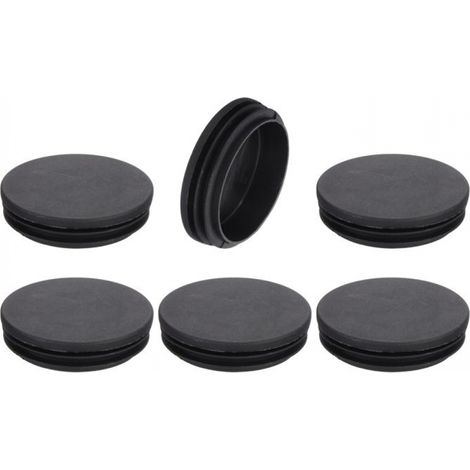 Embouts de pieds de meubles ronds en plastique, 70 x 69 x 18 mm, noirs, antidérapants, pour tables et chaises, lot de 6 (1/5)