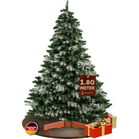 CASARIA® Árbol de Navidad Artificial L XL XXL cm Soporte de Madera PVC Ramas Moldeadas por Inyección Abeto Verde Decoración Navideña XL mit Schnee (de) (1/5)