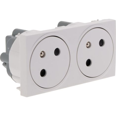 Prise double affleurante 16A - Blanc - FORTYfive - Protec (1/5)
