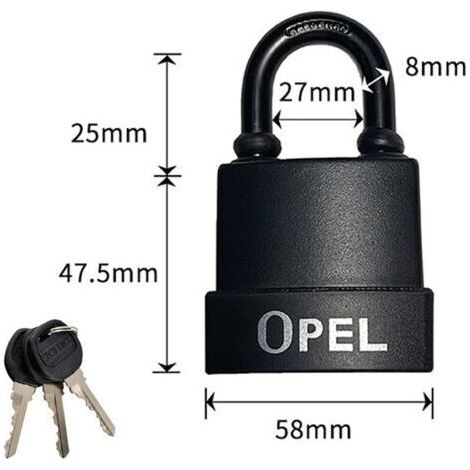 Cadenas Haute Sécurité [A Clé] [Boîtier en plastique PVC anti-poussière] [Extérieur - Anti-rouille] [Pack de 2] - Idéal pour les remises,garages,clôtures et les portails 55mm nior (1/3)