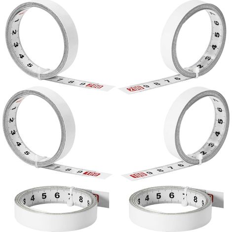Paquete de 6 cintas métricas autoadhesivas de acero al carbono: para medir objetos verticales como bancos de trabajo (frontal, posterior y central). (1/5)