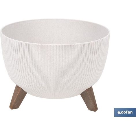 Pack mit 5 Töpfen mit Beinen und Drainagefilter WPC Ø 395 x 255 mm 21 L (1/4)