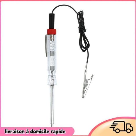 Dilwe Lampe d'essai électrique de voiture Testeur de Circuit électrique pour Voiture avec Poignée Lumineuse moto outillage Rouge (1/4)
