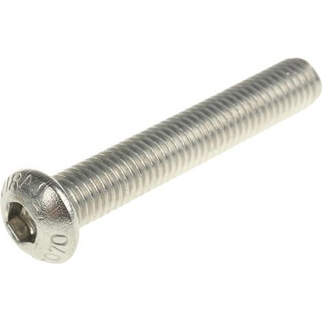 Vis à six pans creux, M8 x 50mm, tête Vis bombée à tête creuse hexagonale, en Acier Inoxydable ( Prix pour Boîte de 25 )