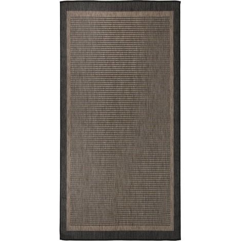 Tappeto da Esterni a Tessitura Piatta 100x200 cm Marrone Scuro vidaXL (1/5)