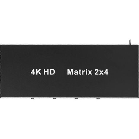 Commutateur/répartiteur matriciel 2x4 compatible HDMI, prend en charge la 4K 30 Hz, avec sortie audio et fonctionnalité 3D, compatible avec les téléviseurs HD, les boîtiers TV et autres appareils, pri (1/5)