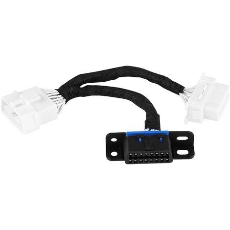 Adaptateur OBD2 16 broches mâle vers deux femelles, câble séparateur en Y, extension de connecteur auto. (1/5)