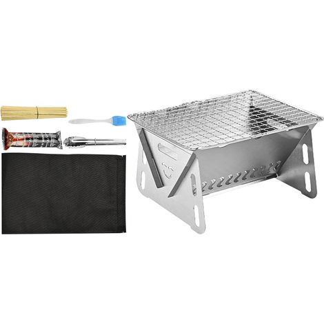 Barbecue au charbon de bois pliable - barbecue de table compact en acier (1/5)