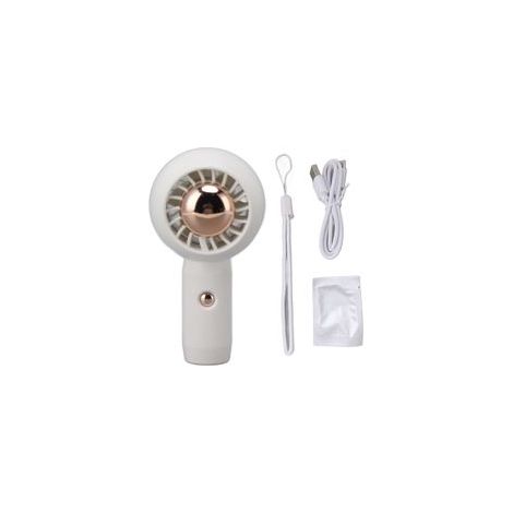 Leiser, wiederaufladbarer USB-Tischventilator – Tragbar für drinnen und draußen – Weiß (1/5)