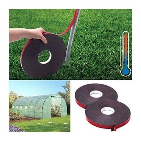 Deux rouleaux de ruban adhésif en mousse thermoconducteur résistant à la chaleur, adapté aux arches de serres de jardin, 20 mm x 20 m. (1/3)