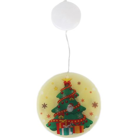 Guirlande lumineuse de Noël pour fenêtre, impression couleur PP, lumière chaude, alimentée par piles, sapin de Noël (1/5)