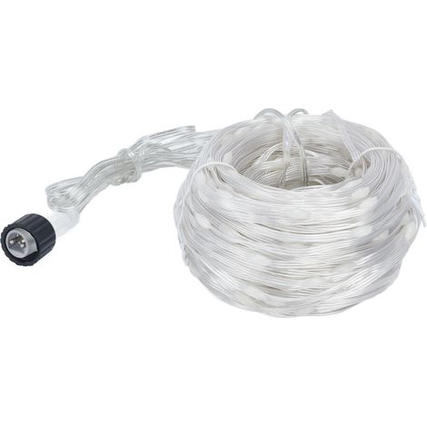 Guirlande lumineuse LED 50m 400LEDs bleue étanche, 8 modes d'éclairage, 24V basse tension sécurisé, décoration extérieure pour fête, mariage, paysage, hôtel, commerce. (1/5)
