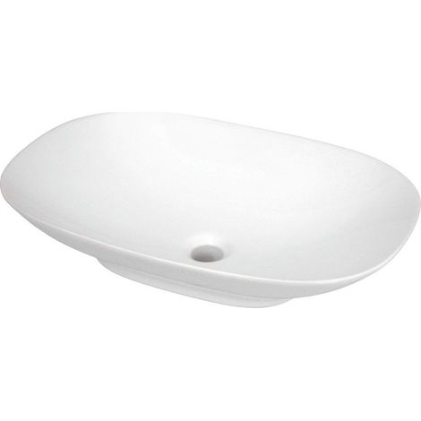 Lavabo in ceramica d'appoggio moderno colore bianco 60x40 cm - Stapol