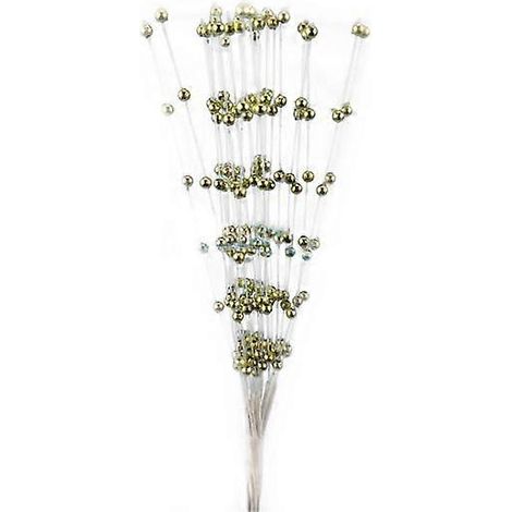 Bouquet de 10 pièces ravissant pour le salon, tiges inaltérables, fait main avec perles artificielles, magnifique bouquet de mariageor (1/5)