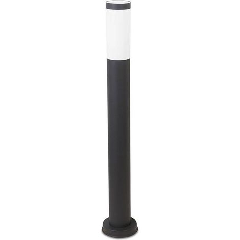 Forlight Koral - Pollerleuchte für E27-Leuchtmittel mit 23W. Durchmesser 12.8cm. Gehäuse aus Stahl. Außenbereich IP55. Farbe Schwarz (1/2)