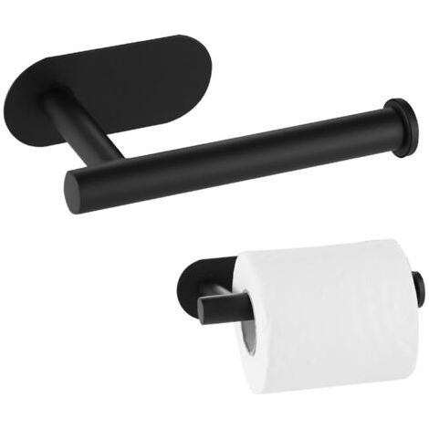 Porte Papier Toilette, Support Premium sans Perçage, Porte Rouleau Papier Toilette Mural en Acier Inoxydable pour Cuisine et Salle de Bain, Noir(168cm) (1/4)