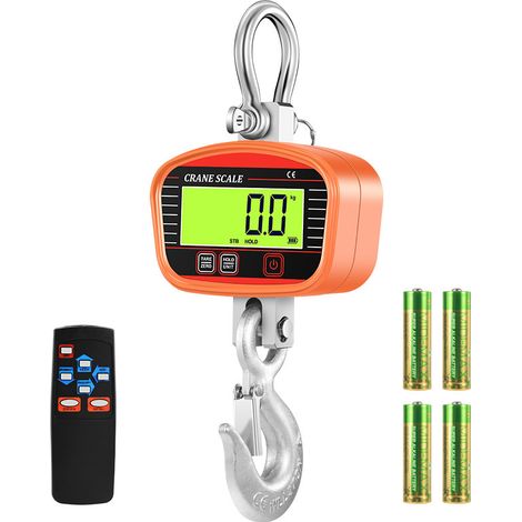 Balance de grue 2T 2000 kg - Balance électronique à suspendre avec crochet numérique de qualité aéronautique - Modèle rechargeable (1/5)