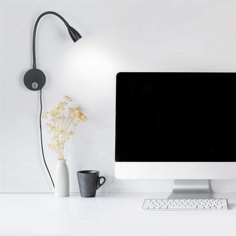Deckenlampe für Lesen am Bett 3W – Flexible und einstellbare Gelenke, minimalistisches Design mit Glasschirm, ideal für Hotelzimmer oder Schlafräume.