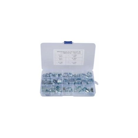 Packung mit 80 verzinkten Doppelohr-Schlauchschellen für Kraftstoff- und Luftleitungen (1/4)
