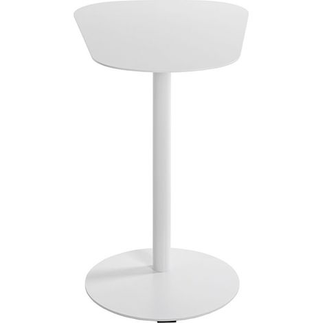 Table d'appoint en métal laqué coloris blanc -longueur 53 x profondeur 38 x hauteur 60 cm (1/4)