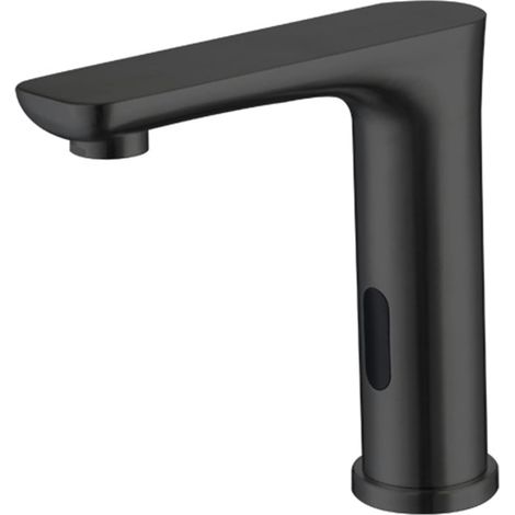 Mitigeur à capteur, inox, noir, eau froide, pour salle d'eau (1/5)