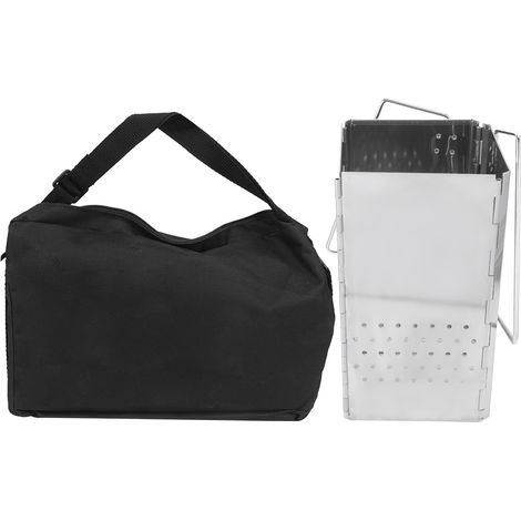 Grille pliante en acier inoxydable pour barbecue portable, poêle à bois et charbon pour camping, jardin et extérieur (1/5)