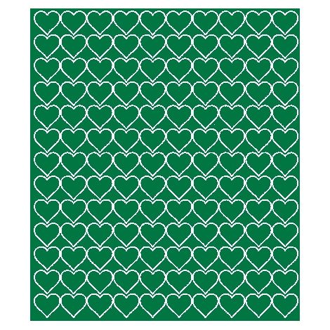 Valentinstag-Herzaufkleber, 2 cm, 130 Stück, grün glänzend.