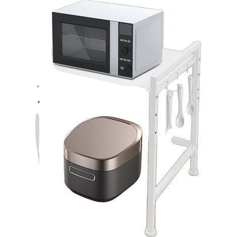 Support Micro-ondes, Rangement à Deux Niveaux, Acier Carbone Durable, 2-niveaux (1/5)