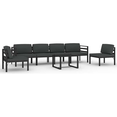 Maison Exclusive - Set muebles de jardín 7 pzas y cojines alumini (1/5)