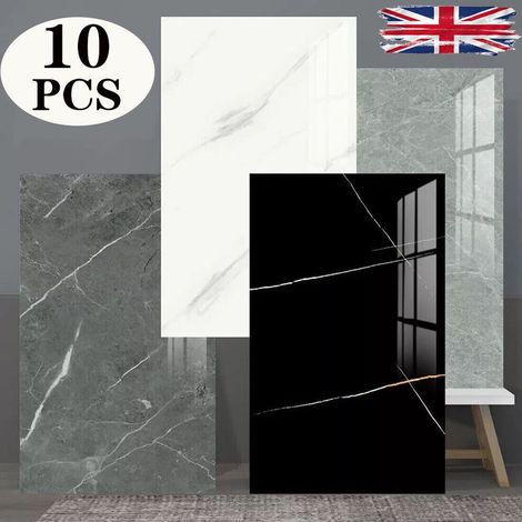 10 stickers muraux imitation marbre pour la cuisine, le salon et la salle de bain (1/5)