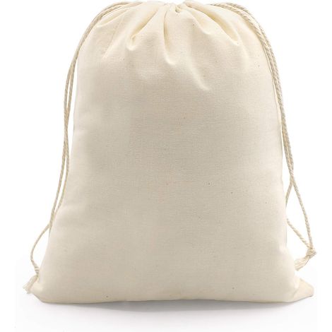 Lot de 20 grands sacs en mousseline de coton blanc,réutilisables avec cordon de serrage,idéal pour mariage,fête et anniversaire (20 x 25 cm) (1/5)