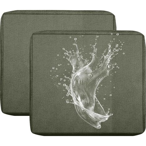 Housse de Coussin de Canapé Exterieur Impermeable pour Salon de Jardin, Housse Assise avec Fermeture Éclair, Amovibles pour Intérieur Et Extérieur, Terrasse (Gris Clair,50x55cm(2 pcs)) (1/5)