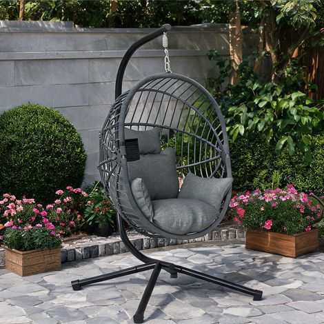 Fauteuil suspendu grau en stahl Polyester 120 x 106 x 188 cm (1/5)
