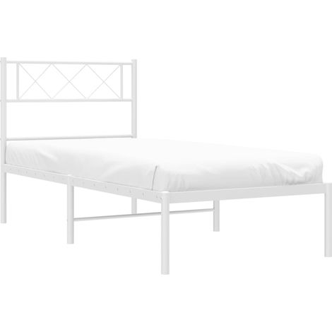 Giroletto con Testiera Metallo Bianco 80x200 cm vidaXL (1/4)