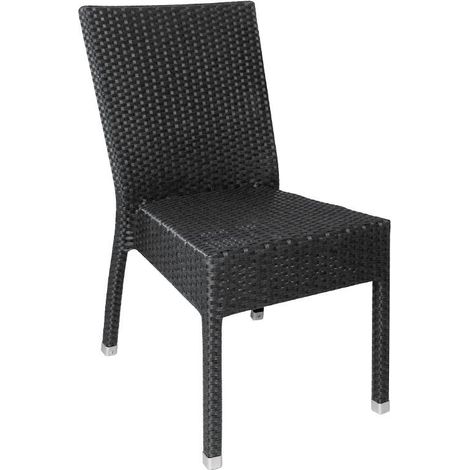 Chaises en Rotin PE Anthracite - Lot de 4 - Bolero (1/5)
