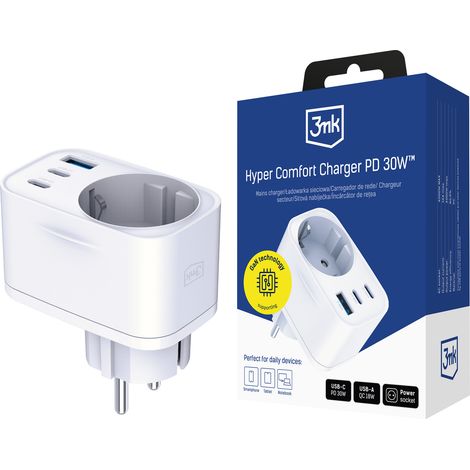 Zubehör – 3mk Komfortladegerät GaN 30W QC PD PPS 2C1A1S Weiß (1/5)