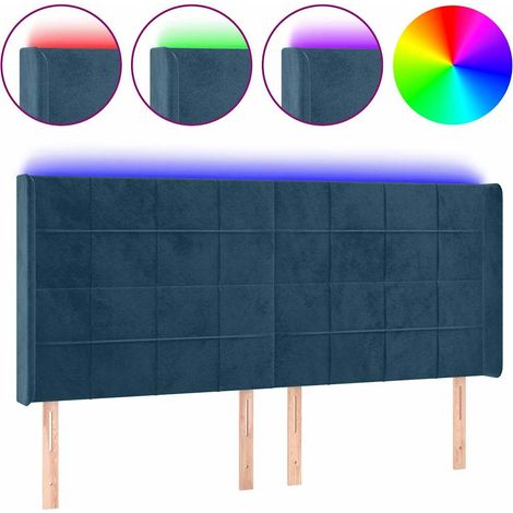 Maison Exclusive - Cabecero con LED de terciopelo azul oscuro 203 (1/5)